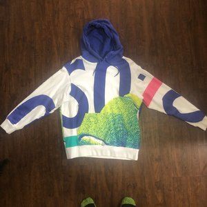 Paterson Hoodie bold Print White Purple Size Large